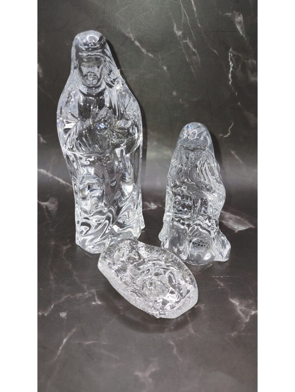 Gorham Holy Family 3-Piece Crystal Nativity Set